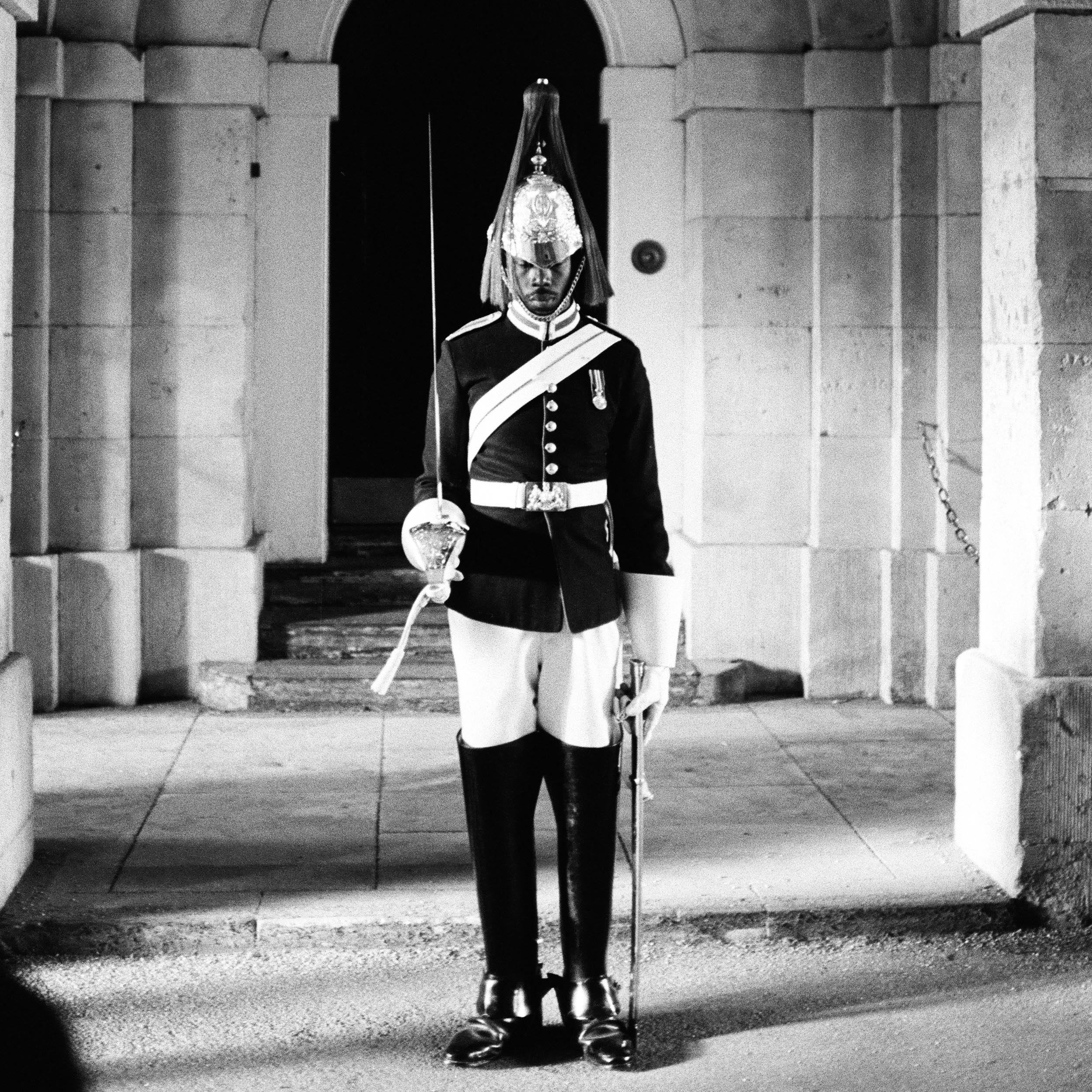 standing soldier holding a sword