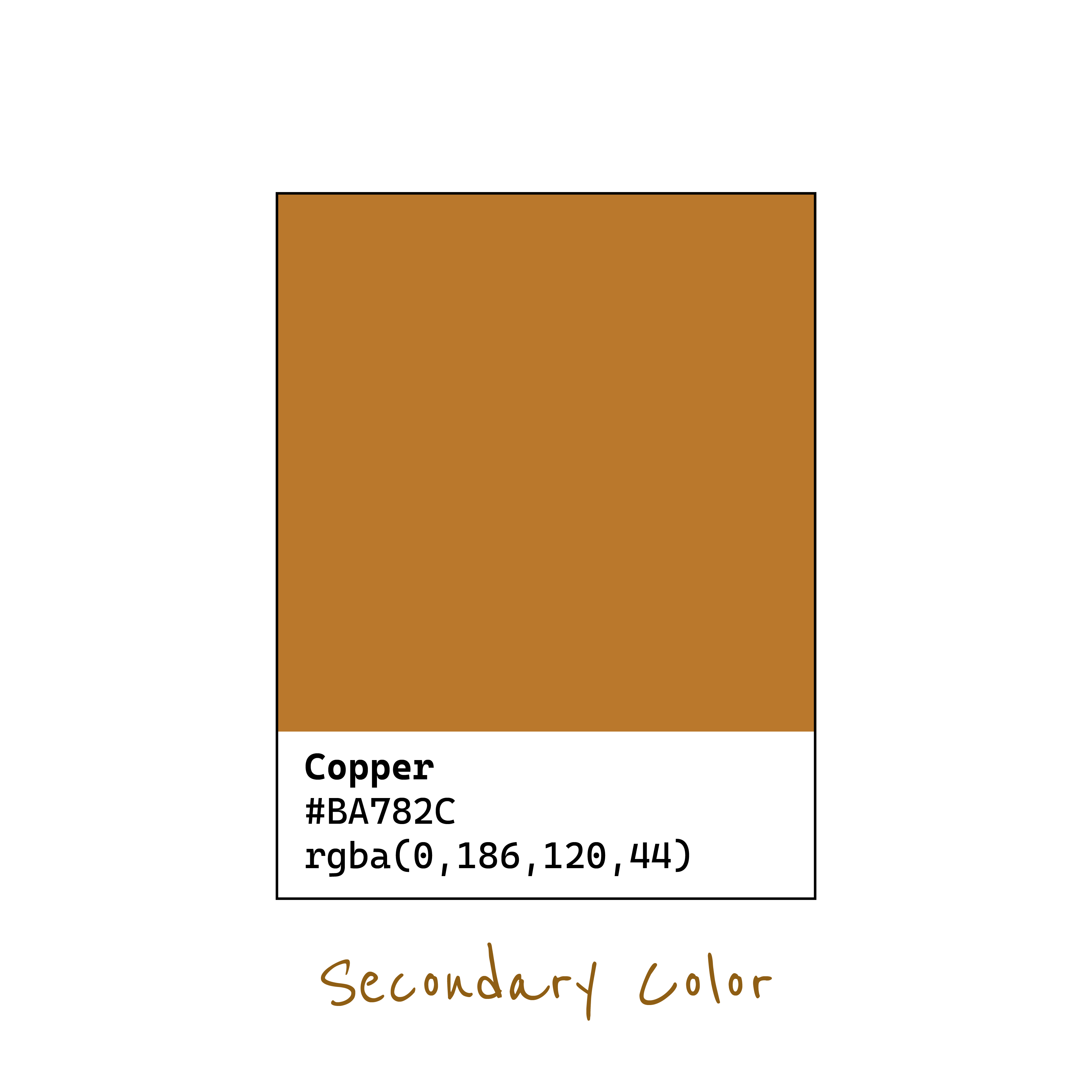 color card showing the color copper
