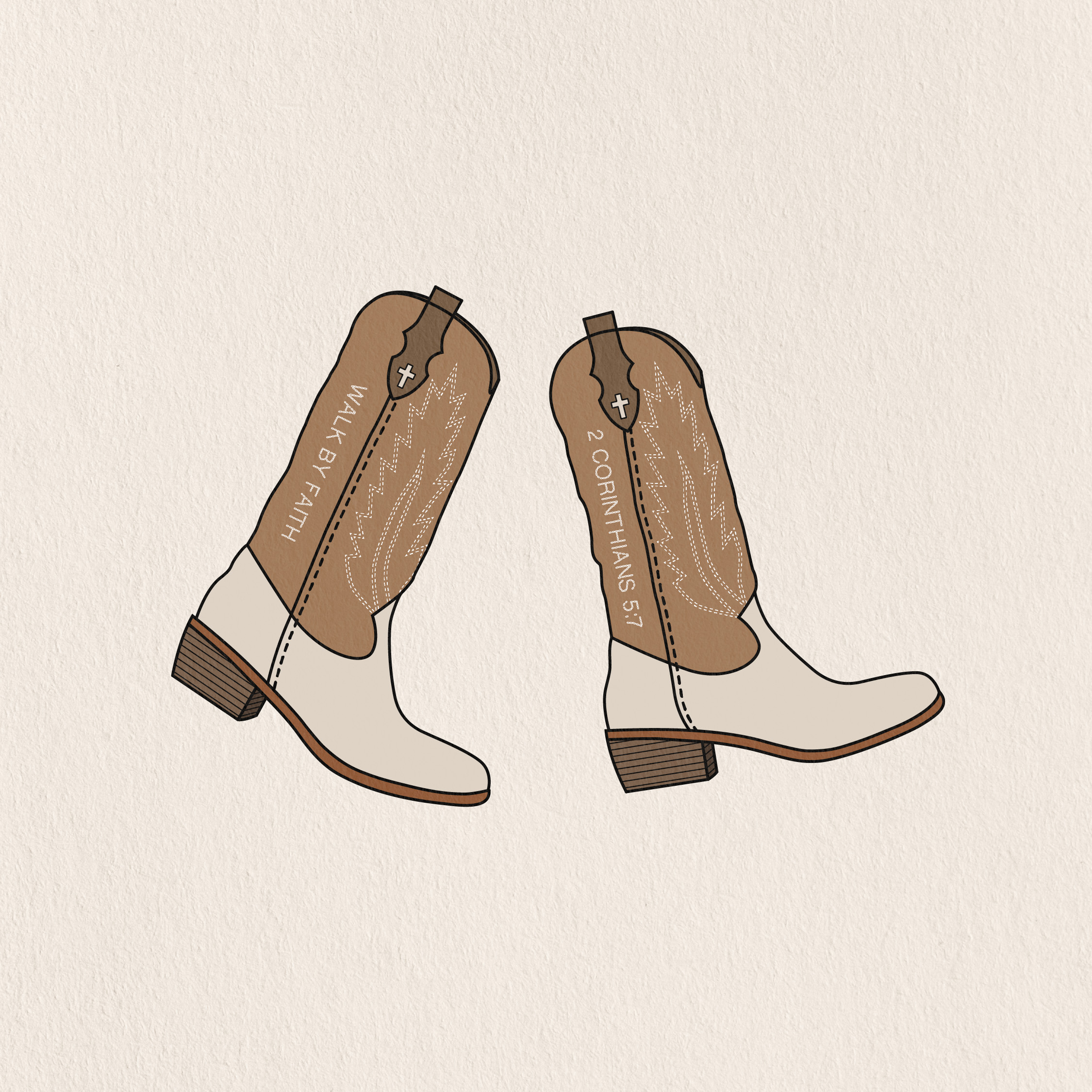 cowboy boots with decorative stitching