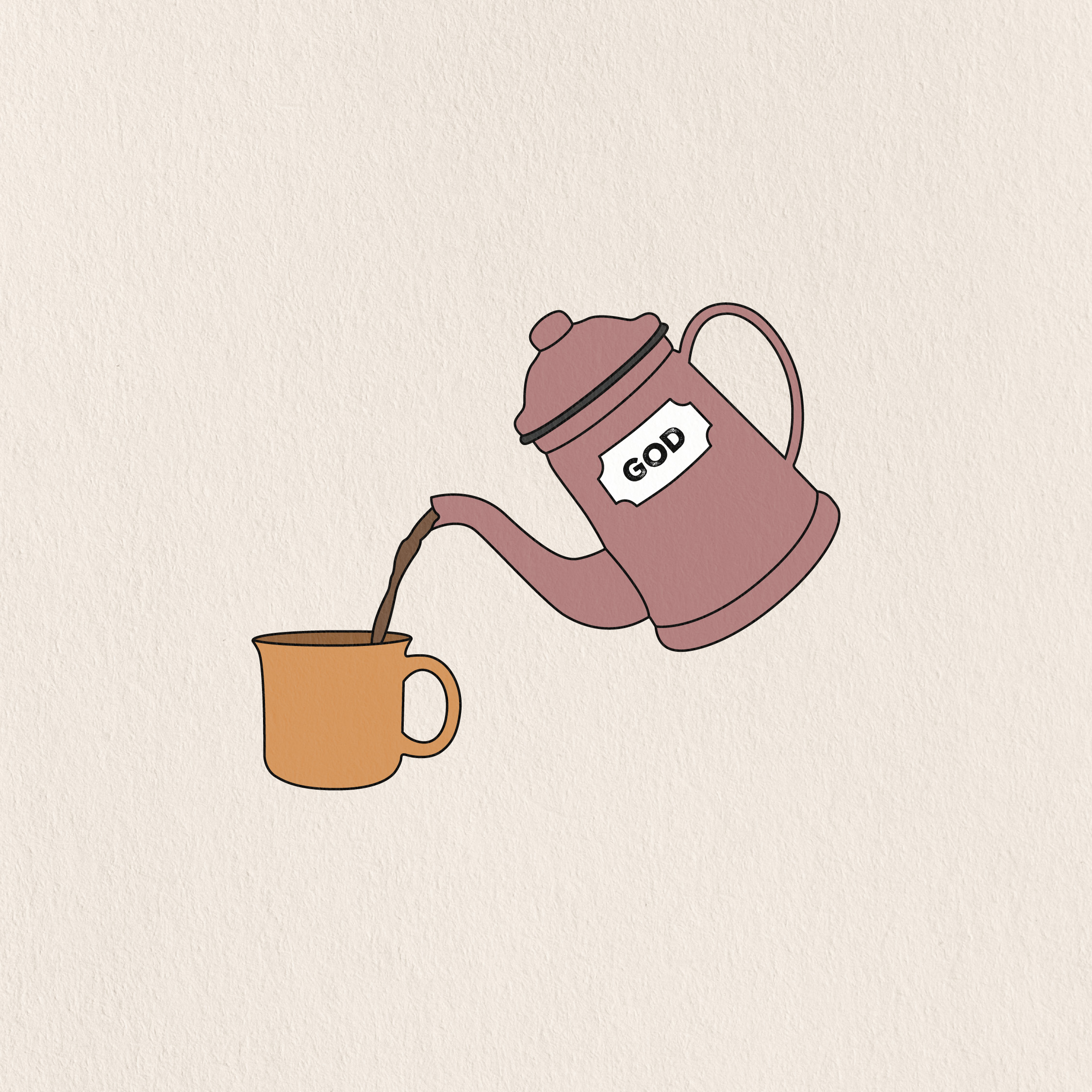 coffee pot that fills a coffee cup