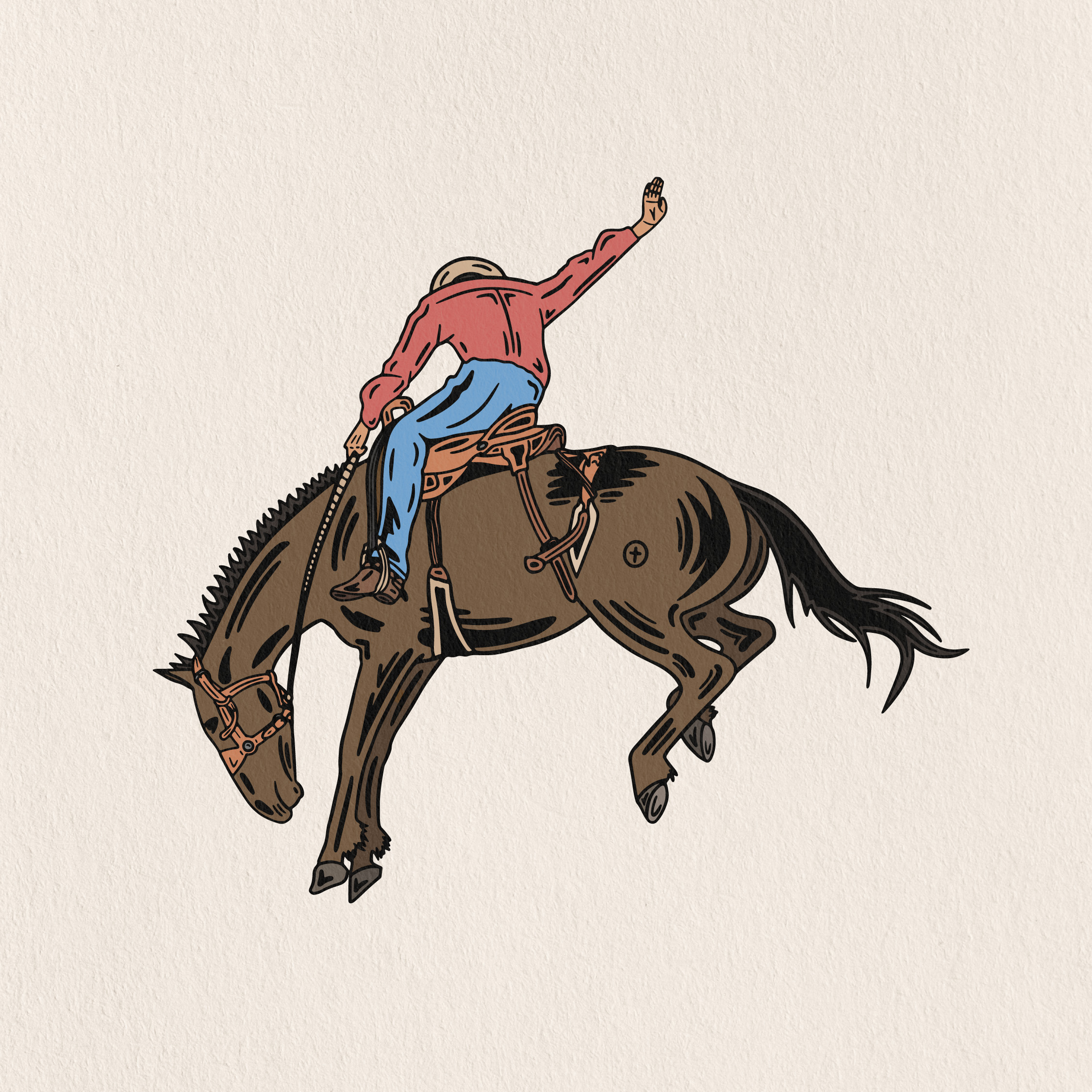 cowboy riding a rodeo horse