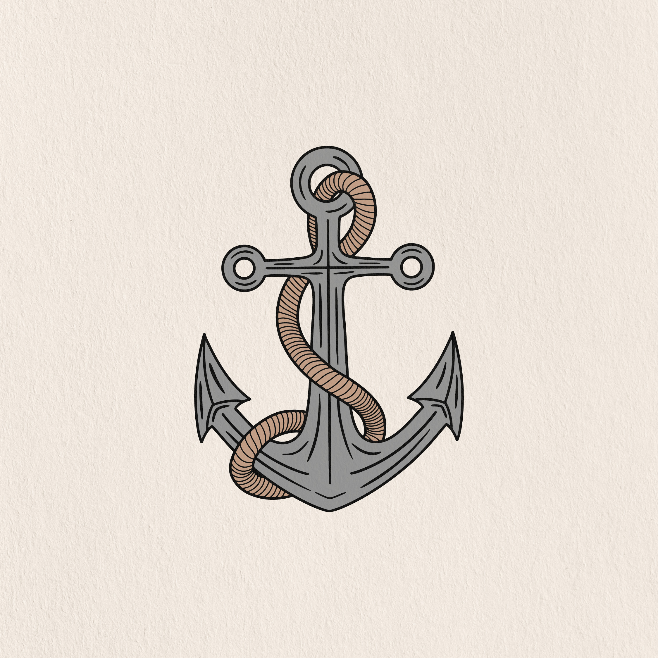 anchor with a rope attached to it