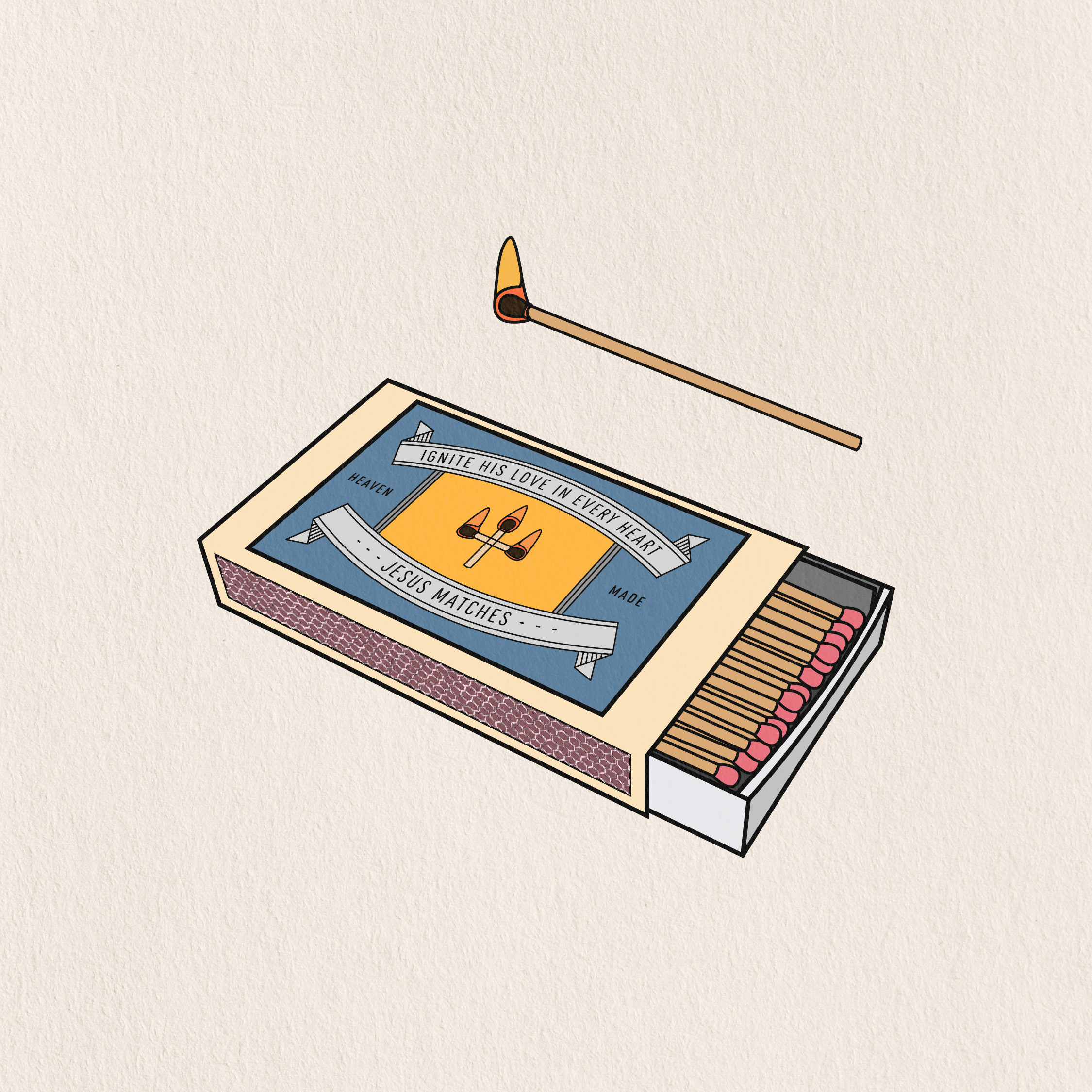 box of matches and a burning match