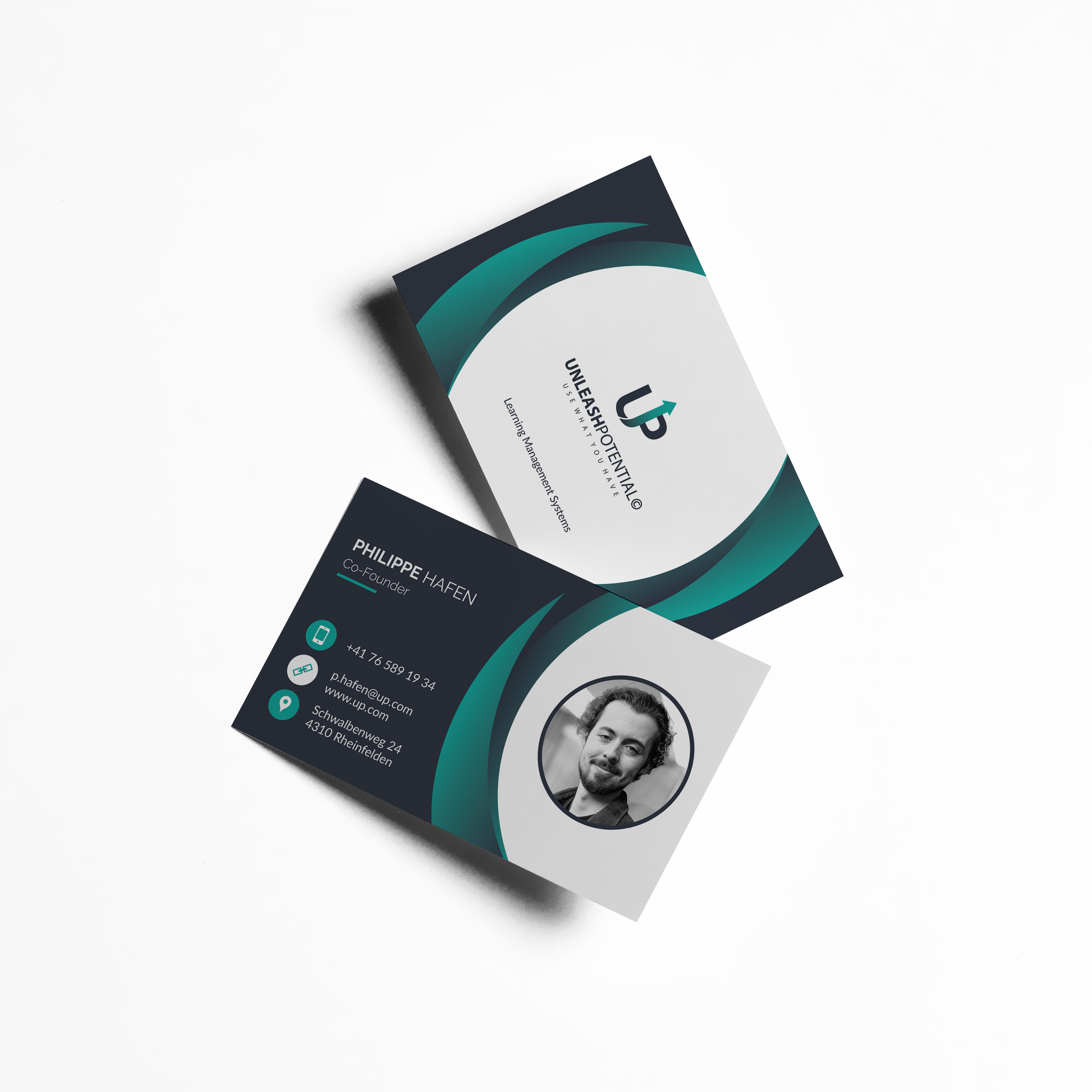 business cards with front and back visible