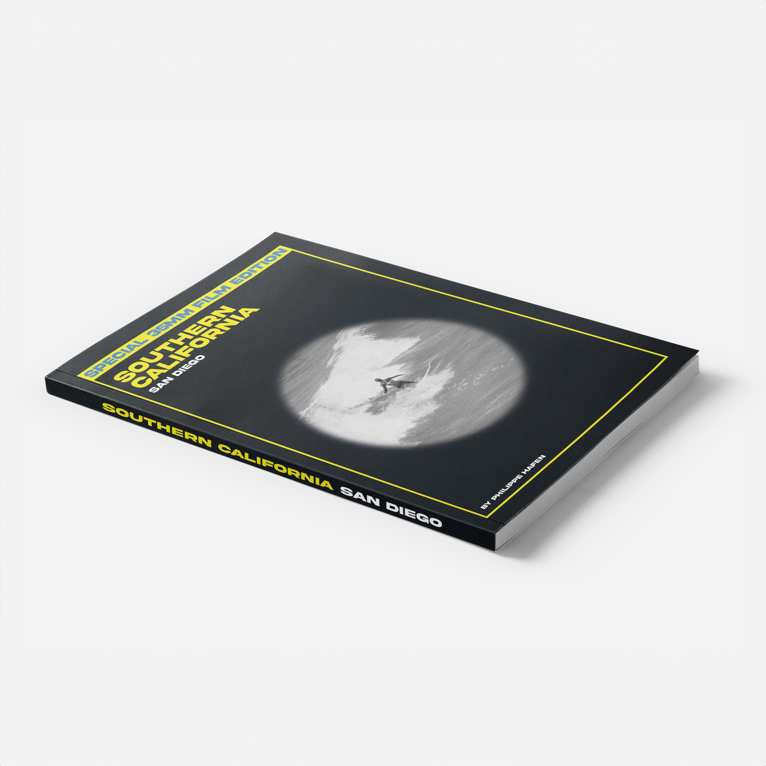 photo book in the style of a magazine lies on a white background