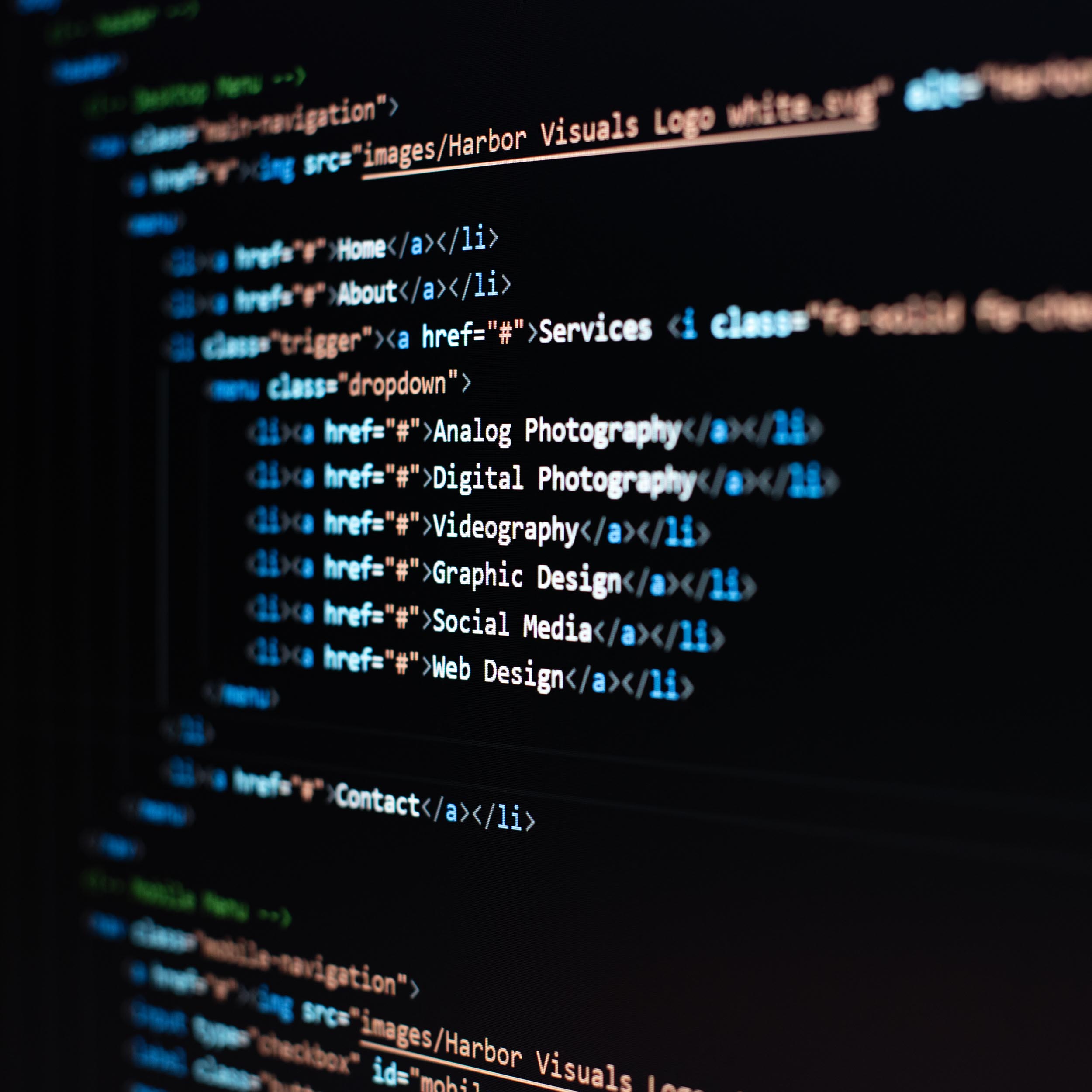 html code of a website